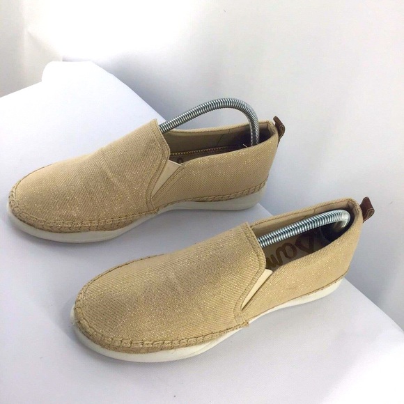 Sam Edelman Kassie Rubber Sole Slip Glitter Canvas Loafers - Picture 2 of 12